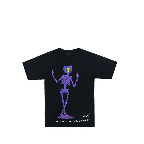 Men’s KAWS X Cactus Plant Flea Market T-Shirt Black - Size Large - New in Bag - Picture 1 of 5